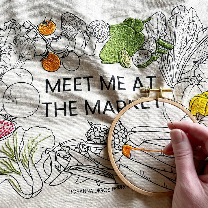 Meet Me at the Market Tote Bag Embroidery Kit