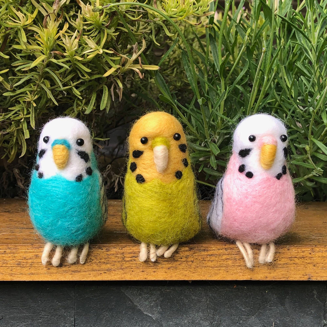Needle Felting Kit Budgie. Make A Blue Budgerigar From Wool