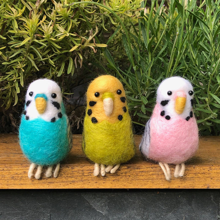 Needle Felting Kit Budgie. Make A Blue Budgerigar From Wool