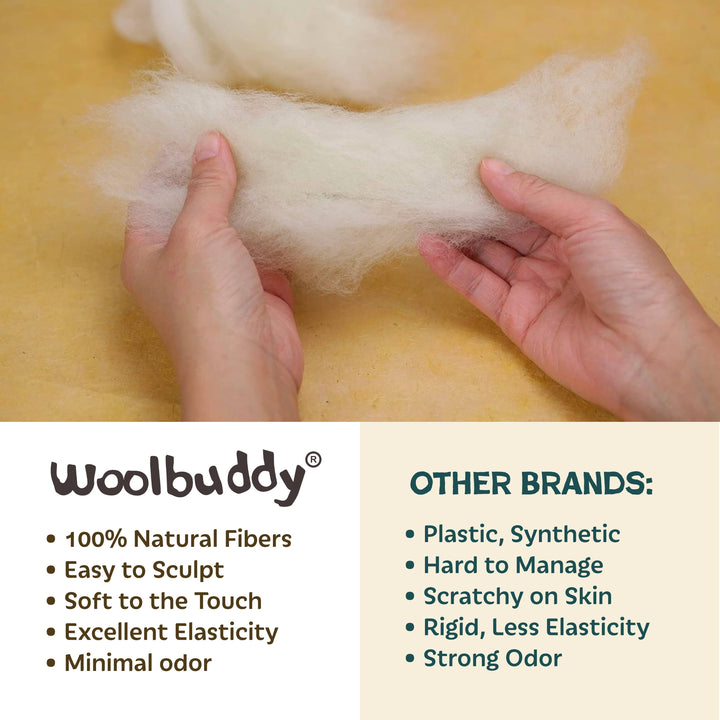 1lb White Core Wool for Needle Felting