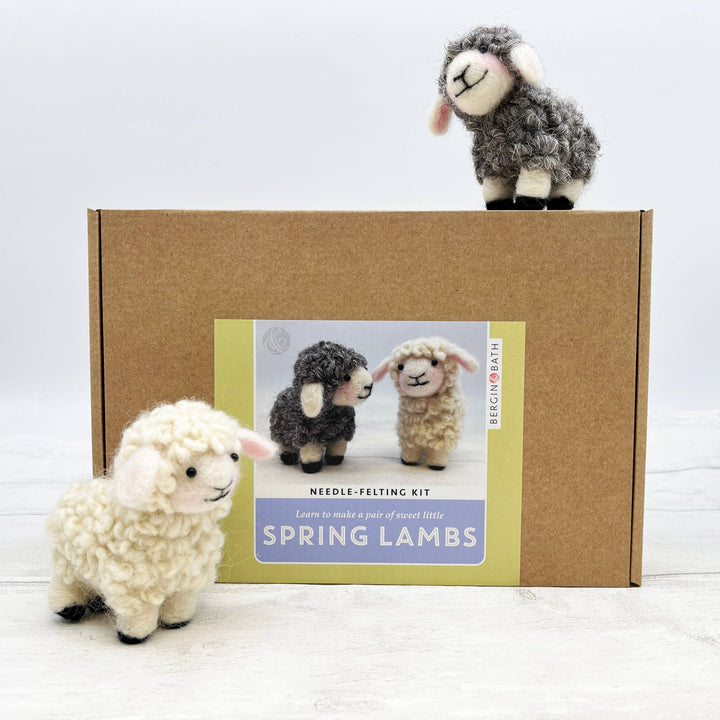 Beginner Needle Felting Kit, Spring Lambs