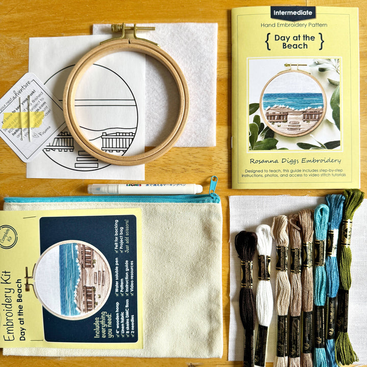 Day at the Beach Modern Embroidery Kit