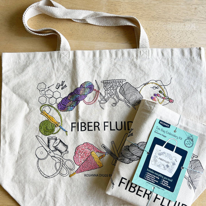 Fiber Fluid Tote Bag Embroidery Kit