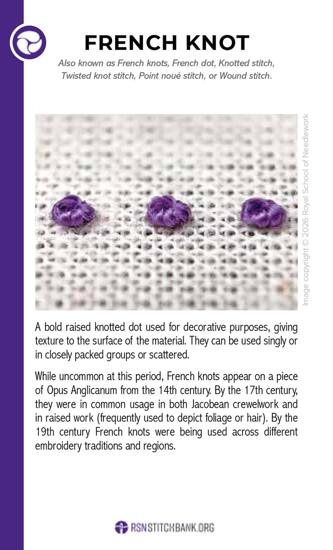 RSN Stitch Bank: The Embroidery Stitches Card Deck