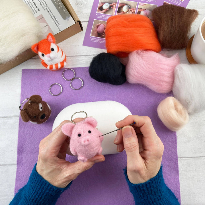 Needle Felting Kit - Mini Pets 1. Make THREE felt animals.