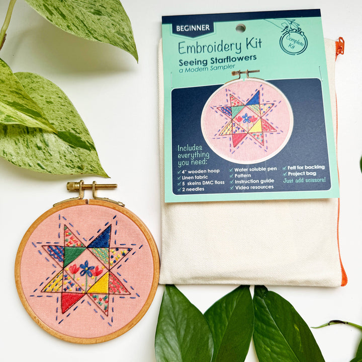 Seeing Starflowers Embroidery Kit for Beginners