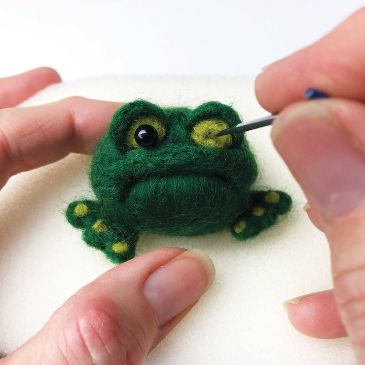 Needle Felting Kit - Frogs - Learn to make two funny frogs