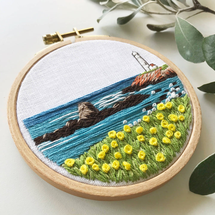 Lighthouse By the Bay Modern Hand Embroidery Kit