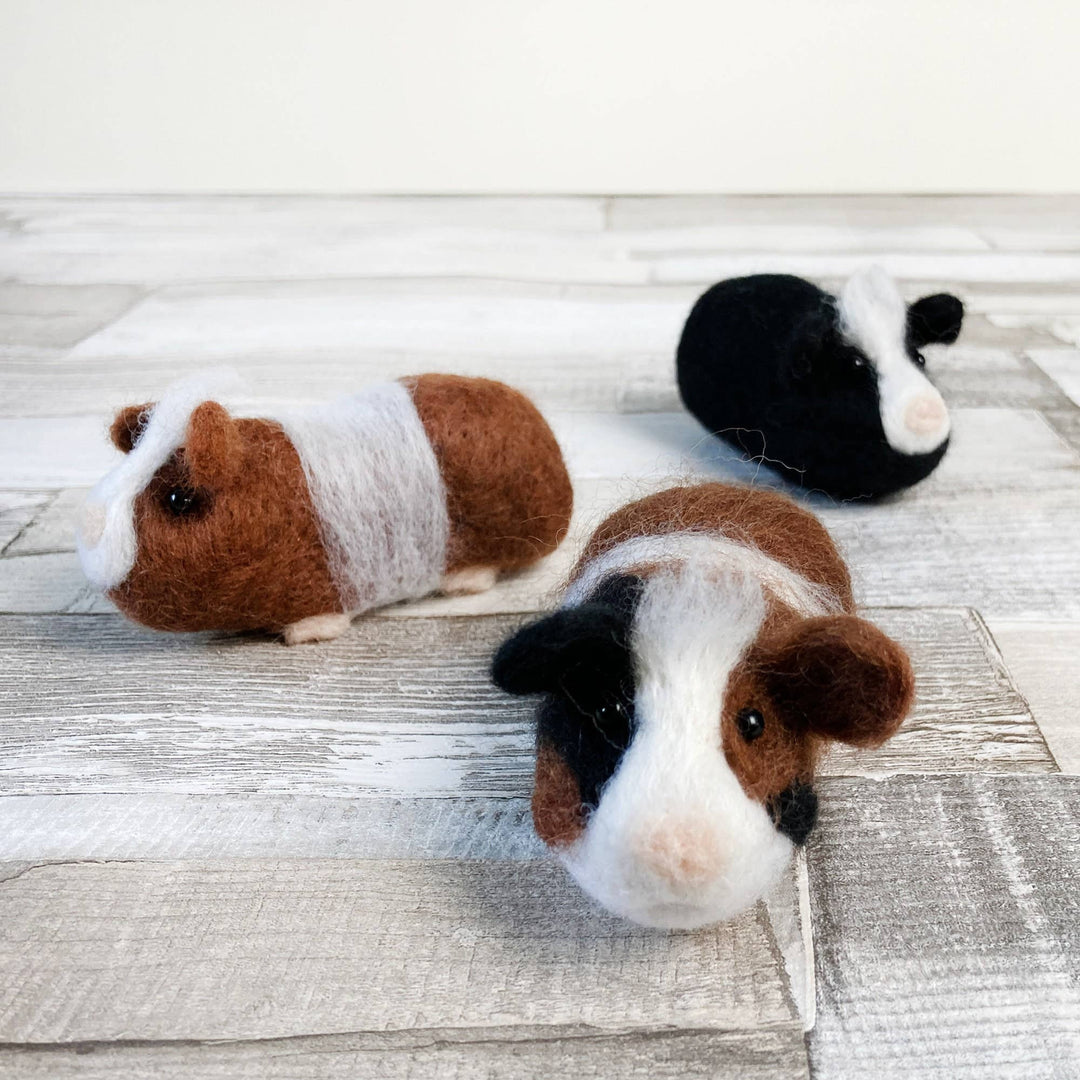 Needle felting kit - Guinea pigs. Craft kit for adults