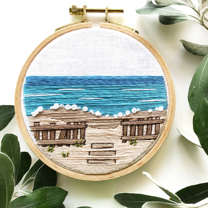 Day at the Beach Modern Embroidery Kit