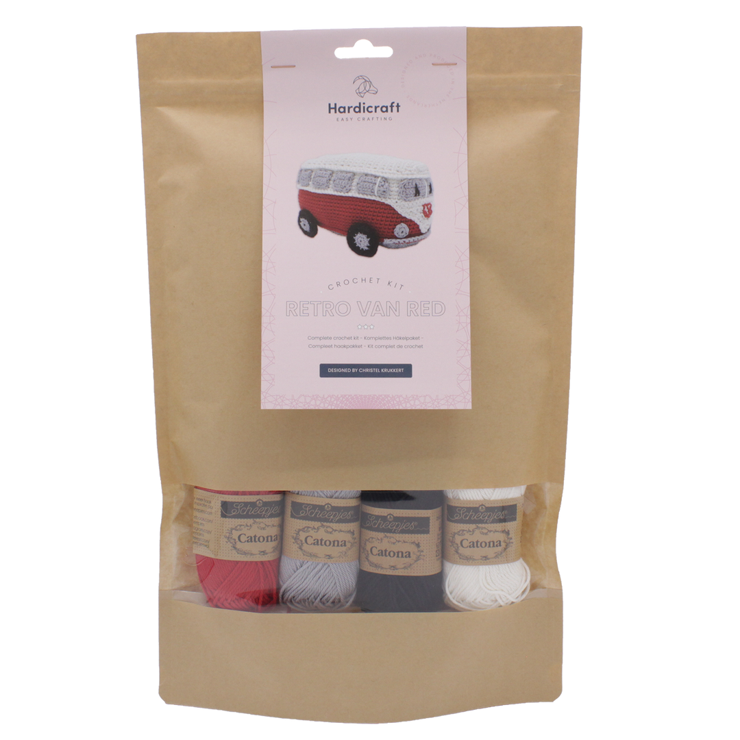 DIY Crochet Kit - Retro Van Red