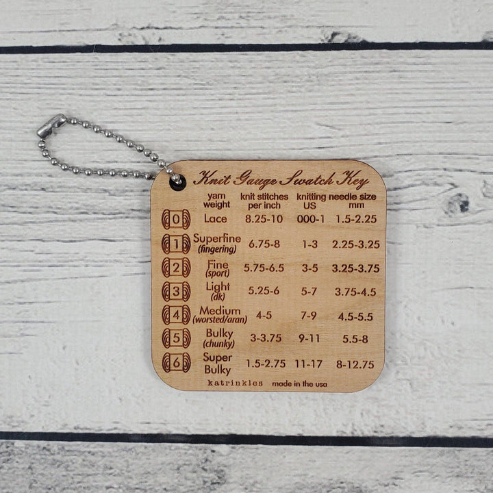 Knit Gauge Swatch Key Mini Tool