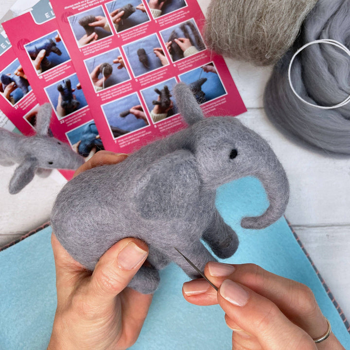 Needle Felted Elephant Kit. A Gorgeous Craft Set For Adults.