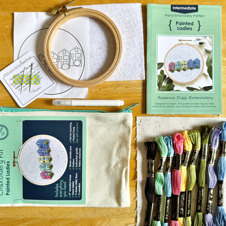 Painted Ladies Intermediate Hand Embroidery Kit
